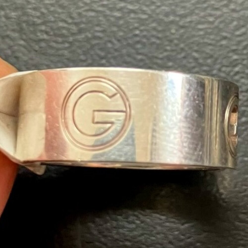 GUCCI Sterling Silver GG Cutout Ring size 6.5
